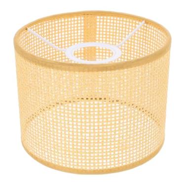 Imagem de KESYOO Abajur rústico de vime, abajur tecido à mão para mesa de parede, luzes pendentes de fácil instalação, capa de lâmpada doméstica, decoração boho para sala de estar, sala de jantar, quarto