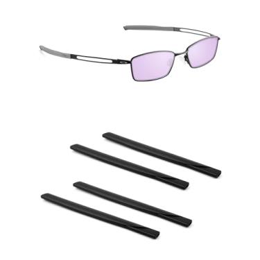 Imagem de Handwith 2 pares de meias de silicone macio para óculos de sol Oakley COIN OX5071/FRAG OX5045, antiderrapante, ajuste confortável, óculos, braço, peças sobressalentes, kit de substituição preto