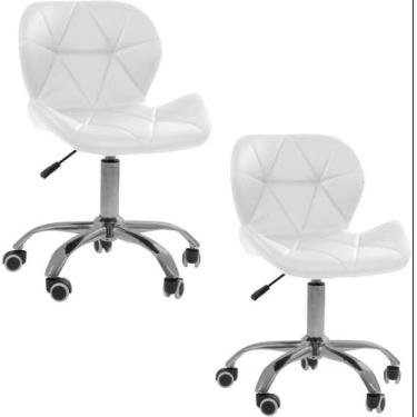 Imagem de Kit 2 Cadeiras Office Eiffel Slim Ajustável Base Giratória - Oficial W