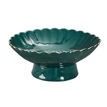 Imagem de YYBOES Suportes de bolo para festa prato de frutas de cerâmica casa sala de estar rede de mesa de centro prato de drenagem vermelho estilo moderno prato de bacia de frutas nórdico