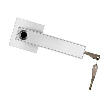 Imagem de Aqur2020 Fechadura de Porta Com Impressão Digital, Conjunto de Fechadura de Alavanca de Porta Inteligente Com Capacidade para 30 Grupos e Chave de Backup Em Liga de Zinco Porta Destra e (SILVER)