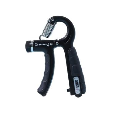 Imagem de Pacote com 1 fortalecedor de mão com contador mecânico, revestimento preto, ajustável de 5 a 59 kg para treinamento de antebraço e mão