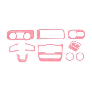 Imagem de JeCar Kit de acabamento interior rosa 11 peças para Jeep Wrangler JL JLU e Gladiator JT 2024 2025+