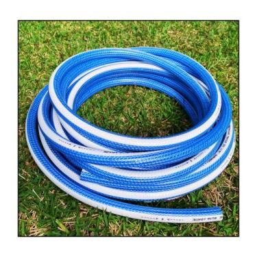 Imagem de Mangueira Jardim Azul/branca Tricotada Antitorção 1/2 Polegada 10 Mts 