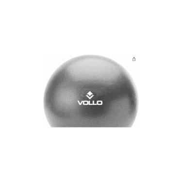 Imagem de Bola de Ginástica para Pilates, 65cm, PVC Antiderrapante, Cinza, com Bomba de Ar, Sistema Antiestouro, Suporta 200kg