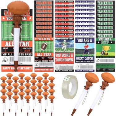 Imagem de Sayglossy Conjunto de 36 cartões esportivos de dia dos namorados com caneta esferográfica – 2026 cartões esportivos para o dia dos namorados, criança, escola, sala de aula, troca, presente de festa de