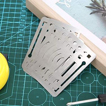 Imagem de GLOGLOW 10 Peças Escudo Apagador de 27 Furos, Ferramenta de Desenho Transparente, Régua de Padrão de Precisão para Design, Projetos de Arte e Desenhos de Engenharia (#11)