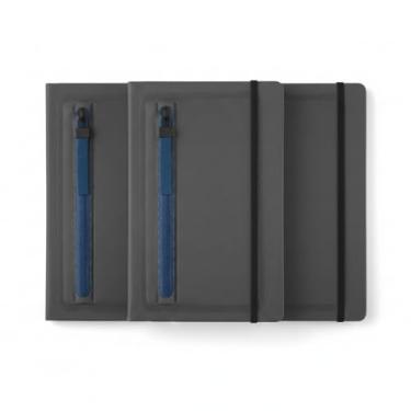 Imagem de Caderno de Anotações Executivo com Porta Objetos, Capa Dura em Material Sintético, 80 Folhas Pautadas, Cinza, 21,5x15,5x1,5cm (3, Azul)