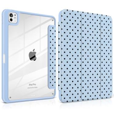 Imagem de Yebiseven Capa para iPad Pro de 11 polegadas (M5 2025 M4 2024) – [Suporte de lápis embutido], à prova de choque e elegante, parte traseira rígida transparente + borda de TPU macio, suporte magnético