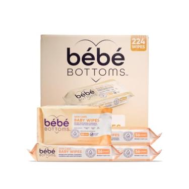 Imagem de Bébé Bottoms Pano facial hipoalergênico e lenços umedecidos para bebês - sem fragrância e parabenos, amigo da pele sensível - Essenciais de viagem, essenciais para bebês - Ideal para famílias em