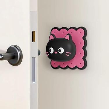 Imagem de Tampa de porta de silicone com desenho animado puxador de porta bloco anticolisão protetor de parede almofada silenciosa portas reutilizáveis amortecedor de choque decorativo de parede