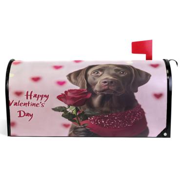 Imagem de TSENQUE Capas magnéticas para caixa de correio de vinil decorativas, envoltórios de caixa de correio de inverno, à prova de intempéries, decoração de caixa de correio, decoração fofa dos namorados