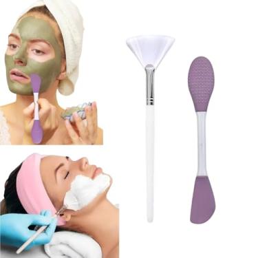 Imagem de Kit Pincel e Espátula para Skincare – Aplicação de Argila, Máscaras e Cremes | Estética Facial | Limpeza Facial