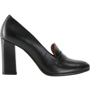 Imagem de MOOMMO Feminino Sapatos De Salto Grosso Pele Cobra Preta, Bico Redondo Fechado, Mocassim, Alto, Clássicos Trabalho Para Escritório, Camurça, Couro, Feminino, Formal