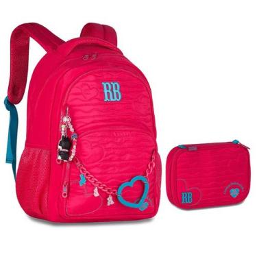 Imagem de Kit Mochila De Costas Estojo Lançamento Rebecca Bonbon Heart Beats Nov