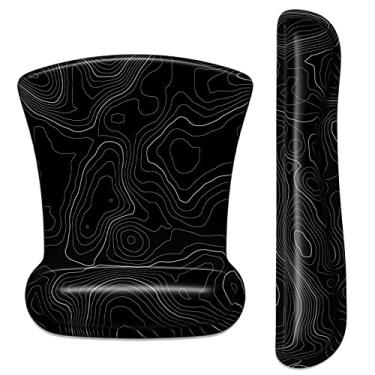 Imagem de ITNRSIIET Suporte de pulso para mouse, descanso de pulso para teclado, apoio de pulso para teclado e mouse, espuma viscoelástica antiderrapante, fácil de digitar, alívio da dor perfeito para