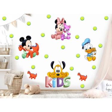 Imagem de adesivo de parede espaço kids mickey brinquedos pluto pato donald minn
