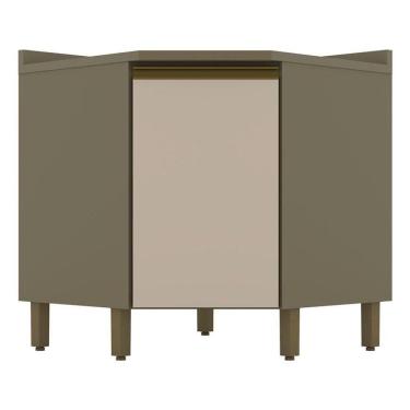 Imagem de Balcão de Cozinha Connect Canto Obliquo Duna Cristal – Henn 