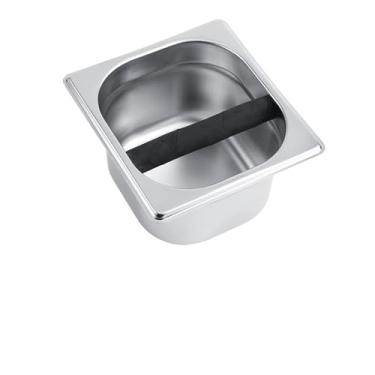 Imagem de Phefop Caixa de Batida de café, Suporte de Aço Inoxidável para Uso Profissional, Grande Capacidade Com Haste de Borracha, Ideal para Máquinas de café Expresso