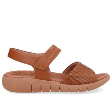 Imagem de Sandalia usaflex plataforma couro ref ud17001 feminino, 36, Marrom