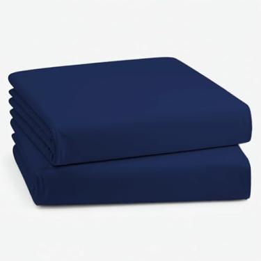 Imagem de Pacote com 2 lençóis de microfibra – 79 x 189 cm para beliche e colchão de trailer, ultramacio, resistente a rugas, bolso profundo para colchões de 10 a 20 cm, perfeito para vans de trailer