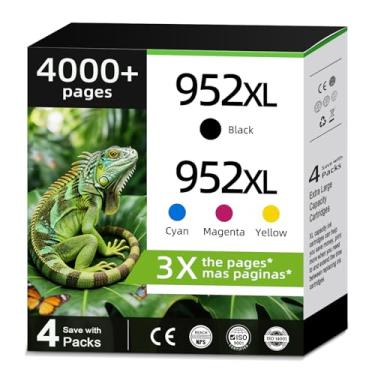 Imagem de Pacote combo de cartuchos de tinta 952XL para HP 952 XL cor preta compatível com impressora 7740 8710 HP952 HP952XL OfficeJet 8720 8715 8210 8740 8702 8725 7720 8730 8700 8200 8216 8714 8745 Ciano