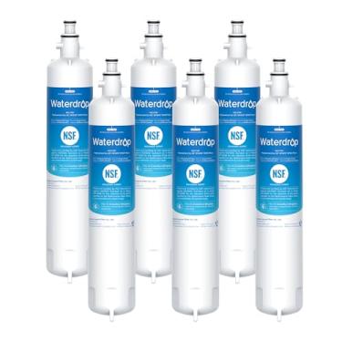 Imagem de Waterdrop Filtro de água para geladeira GE® RPWFE®, RPWF (Built-in CHIP), compatível com GFE28GYNFS, GFE28GELDS, PFE28KELDS, PFE28KYNFS, GFD28GELDS, PWE23KELDS, 6 filtros
