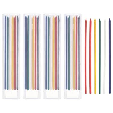 Imagem de PATIKIL 30 refis de grafite de lápis de carpinteiro de 2,8 mm, refis de lápis sólidos secos resistentes a quebras, para carpinteiros mecânicos, desenhos, artes, multicoloridas