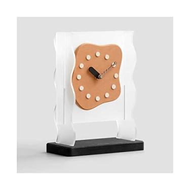 Imagem de pcagfaajmh Relógio de manto elegante e personalizado decoração de mesa relógio de escritório decoração de alta qualidade relógio de mesa relógio vintage cornija (cor: 1) (1) (1)