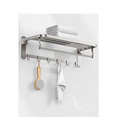 Imagem de CGKs6anmU Prateleira de banheiro toalheiros montados na parede rack de chuveiro de canto rack de chuveiro de camada dupla toalheiro de banheiro gancho de aço inoxidável grosso 0902 (tamanho: 70 cm