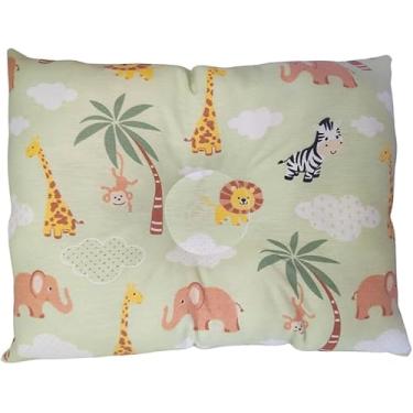 Imagem de Travesseiro Anatômico Bebê para Berço e Carrinho, Safari, 27x37cm (3 cores a disposição) (Verde)