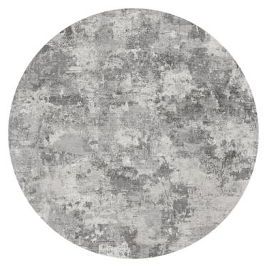 Imagem de Tapete redondo lavável abstrato 1,2 m: tapete antiderrapante para banheiro, sala de estar, quarto - tapete de decoração de casa moderna para locatários familiares - tapetes finos macios e fáceis de