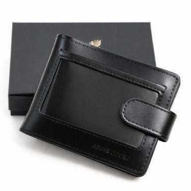 Imagem de Carteira Masculina Feminina Couro Legítimo Premium Com Fecho Completo 