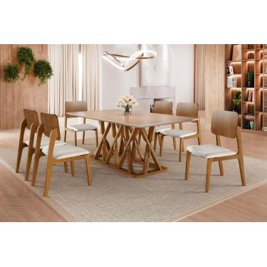 Imagem de Sala de Jantar Madeira Maciça 6 Cadeiras Quartzo Harmonia - Harmonia S