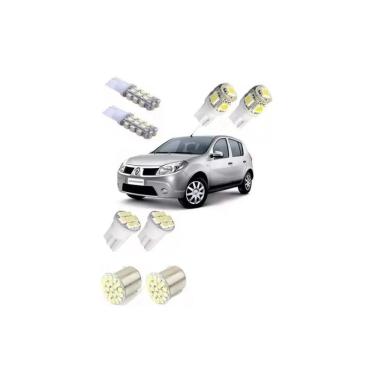 Imagem de Kit Lampadas Led Renault Sandero Teto Placa Ré Farolete