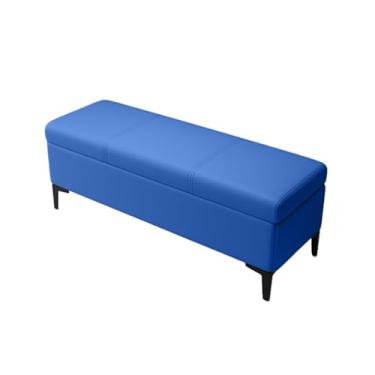 Imagem de Banco De Armazenamento Moderno Apoio Para Os Pés Acolchoado Com Pernas De Metal Para Entrada Da Sala De Estar Do Quarto,banco Otomano De Armazenamento Banco Retangular(Dark blue,70x40x45cm)