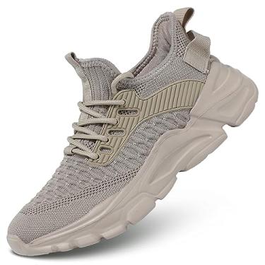 Imagem de Tênis de corrida feminino, respirável, leve, moderno, esportivo, caminhada, academia, trabalho, Caqui, 39