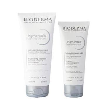 Imagem de Kit Bioderma Pigmentbio - Sabonete Líquido e Creme Clareador Corporal Sensitive Areas 75ml-Unissex