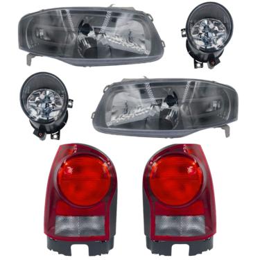 Imagem de Kit Farol Gol G4 2006 Á 2013 Mascara Cinza+lanterna Fume+milha