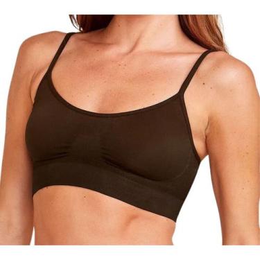 Imagem de Top Hope 21020 Alças Finas Sem Aro e Bojo Sem Costura Poliamida, Marro
