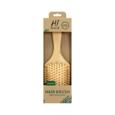 Imagem de Escova De Cabelo De Bambu Natural, Pente De Massagem De Madeira, Antie