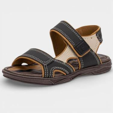 Imagem de Sandália Molekinho Neo Napa Menino - Preto e Bege - 32, 32