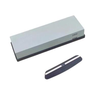 Imagem de Kit Profissional De Pedras De Afiar Facas Com Base De Bambu Antiderrap