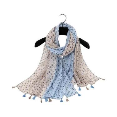 Imagem de Cachecol Floral De Viscose Para Mulheres 180x90cm, Pashmina Fina Para 