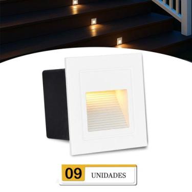 Imagem de 9 Luminaria Balizador De Embutir Parede Branco Led 3000K Zan08, 110V
