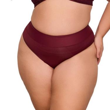 Imagem de Calcinha Plus Size Fio Duplo De Microfibra Nayane Rodrigues, 48, Ameix