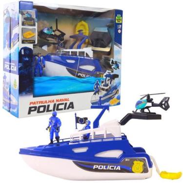 Imagem de Brinquedo Barco Patrulha Naval Policia 0471 - Samba Toys