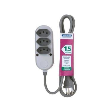 Imagem de Extensao 3 Tomadas 2p+t 10a/250v 1,5m Multiplas Tramontina