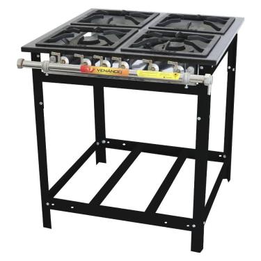 Imagem de Fogão Industrial A Gás Venâncio 4 Bocas 2 Duplas Baixa Pressão Linha Extra E4d2e