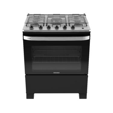 Imagem de Fogao Itatiaia Itachef 5 Bocas Mesa De Inox Preto Tripla Chama Bivolt (3700000500)